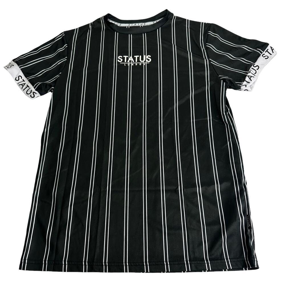 status london black white stripe jersey men’s size M
